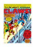 Avengers 144 Group: Captain America, Iron Man, Vision, Beast and Avengers Flying Print by George Perez