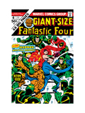 Giant-Size Fantastic Four #4 Cover: Madrox, Medusa, Mr. Fantastic, Thing and Human Torch Fighting Bilder av John Buscema