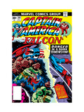 Captain America And The Falcon 202 Cover: Captain America and Falcon Fighting and Flying Prints by Jack Kirby