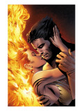 X-Men: The End 1 Cover: Wolverine and Phoenix Fighting Affiche par Chen Sean