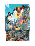 Iron Man And Power Pack 4 Group: Lightspeed, Mass Master, Zero-G, Energizer and Iron Man Posters by Marcelo Dichiara