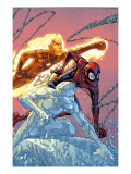 X-Men: First Class 16 Cover: Iceman, Human Torch and Spider-Man Prints by Patrick Scherberger