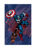 Captain America & The Falcon #4 Cover: Captain America and Falcon Poster av Bart Sears