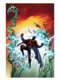 Civil War: House Of M 4 Cover: Magneto Prints by Mike Perkins