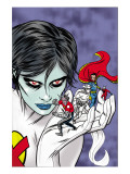 X-Statix Presents: Dead Girl 2 Cover: Dr. Strange, Dead Girl and Phantom Rider Fighting Print by Dragotta Nick