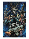 Guardians of the Galaxy 20 Cover: Rocket Raccoon, Starlord, Moon Dragon and Groot Art