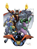 The Last Defenders 6 Cover: She-Hulk and Nighthawk Print by Jim Muniz