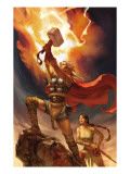 Thor Son Of Asgard 12 Cover: Thor and Sif Prints by Chen Jo