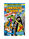 Fantastic Four N167 Cover: Hulk, Thing, Mr. Fantastic, Invisible Woman and Human Torch Fighting Prints by George Perez