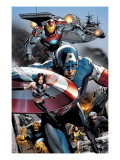 Ultimate Power 6 Group: Captain America, Wasp, Iron Man, Thing, Quicksilver and Shadowcat Prints by Land Greg