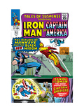 Tales Of Suspense 64 Cover: Iron Man, Captain America, Hawkeye, Black Widow, Sando and Omar Prints by Don Heck