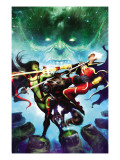 Guardians Of The Galaxy 5 Cover: Quasar, Gamora and Rocket Raccoon Prints by Clint Langley