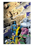 Exiles 53 Cover: Blink, Sasquatch, Namora, Mimic, Morph, Beak, Exiles and Ego the Living Planet Prints by Mizuki Sakakibara