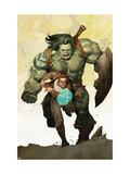 Incredible Hulk #601 Cover: Banner, Bruce and Skaar Stretching Plakater af Ariel Olivetti Incredible Hulk #601 Cover: Banner, Bruce and Skaar Stretching Plakater af Ariel Olivetti
