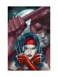 Ultimate Elektra 2 Cover: Elektra and Daredevil Fighting Poster von Salvador Larroca