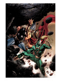 Thor 84 Cover: Thor and Loki Fighting and Flying Art by Epting Steve
