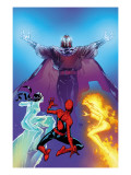 Ultimate Spider-Man 119 Cover: Spider-Man, Firestar, Iceman and Magneto Prints by Immonen Stuart