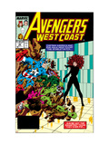 Avengers West Coast 47 Cover: Scarlet Witch, Captain America and She-Hulk Prints by Byrne John