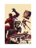The Mighty Avengers 12 Cover: Captain America, Giant Man, Iron Man and Thor Posters