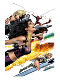 Ultimate Power 9 Cover: Wasp, Human Torch and Power Princess Print by Land Greg