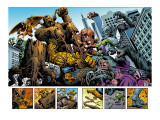 Marvel: Monsters On The Prowl 1 Group: Hulk, Thing, Groot, Fin Fang Foom and Grogg Prints by Fegredo Duncan