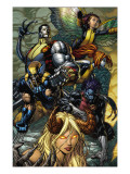 X-Infernus 2 Cover: Darkchylde, Colossus, Wolverine, Nightcrawler, Pixie and Mercury Art par David Finch