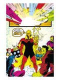 Infinity Gauntlet 6 Group: Adam Warlock, Thanos, Thor and Hulk Fighting Art by George Perez