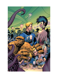 Fantastic Four 573 Cover: Thing, Human Torch, Richards, Franklin, Richards and Valeria Posters par Davis Alan