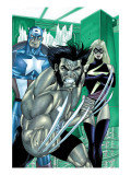 Wolverine Captain America 3 Group: Wolverine, Captain America and Warbird Poster by Tom Derenick
