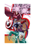 Avengers: Earths Mightest Heroes #8 Cover: Quicksilver, Captain America and Scarlet Witch Poster tekijänä Scott Kolins Avengers: Earths Mightest Heroes #8 Cover: Quicksilver, Captain America and Scarlet Witch Poster tekijänä Scott Kolins