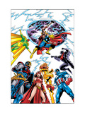 Avengers 17 Group: Captain America Print by Jerry Ordway