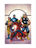 Marvel Adventures The Avengers 39 Cover: Spider-Man, Thor, Wolverine and Captain America Posters by Casey Jones