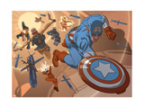 New Invaders 8 Group: Captain America, Union Jack, Human Torch, Blazing Skull and U.S. Agent Prints by Smith C.P.