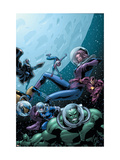 Marvel Adventures Avengers 23 Cover: Hulk, Giant Girl and Iron Man Prints by Kirk Leonard