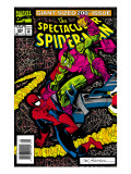 The Spectacular Spider-Man 200 Cover: Spider-Man and Green Goblin Smashing Affiches par Buscema Sal