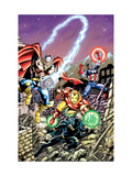 Avengers 21 Cover: Captain America, Thor, Iron Man, Black Panther and Avengers Prints by George Perez