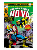 Nova: Origin Of Richard Rider - The Man Called Nova 4 Cover: Nova and Thor Prints by Buscema Sal