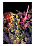 Uncanny X-Men 463 Cover: Marvel Girl, Psylocke, Juggernaut, Blob, Banshee and Callisto Crouching Art par Davis Alan