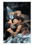 Punisher War Journal 15 Cover: Punisher and Kraven The Hunter Swinging Posters by Ariel Olivetti