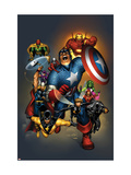 The Official Handbook Of The Marvel Universe: Avengers 2004 Cover: Captain America Prints by Salvador Larroca