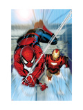 Invincible Iron Man #7 Cover: Iron Man and Spider-Man Plakater af Salvador Larroca Invincible Iron Man #7 Cover: Iron Man and Spider-Man Plakater af Salvador Larroca