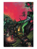 X-Factor 34 Cover: She-Hulk and Strong Guy Fighting Prints by Cook Boo