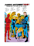 Fantastic Four #250: Mr. Fantastic, Invisible Woman, Human Torch, Thing, Richards and Franklin Posters tekijänä John Byrne