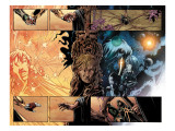 Annihilation: Conquest - Quasar 1 Group: Quasar and Moon Dragon Swinging Print by Mike Lilly