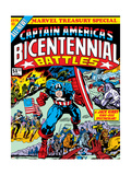 Captain America Bicentennial Battles Cover: Captain America Charging Posters by Jack Kirby