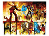 The Order 1 Group: Anthem, Heavy, Calamity, Pierce, Avona, Maul, Corona and Infernal Man Fighting Prints by Kitson Barry