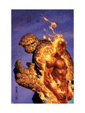 Fantastic Four 56 Cover: Thing and Human Torch Prints by Jim Cheung