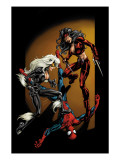 Ultimate Spider-Man 84 Cover: Spider-Man, Black Cat and Elektra Posters by Mark Bagley