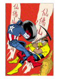 X-Statix 22 Cover: Captain America and The Anarchist Fighting and Shooting Posters by Michael Allred