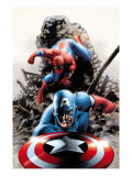 Spectacular Spider-Man 15 Cover: Captain America and Spider-Man Affiche par Epting Steve